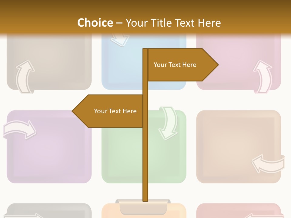 A Set Of Different Colored Folders With Arrows On Them PowerPoint Template