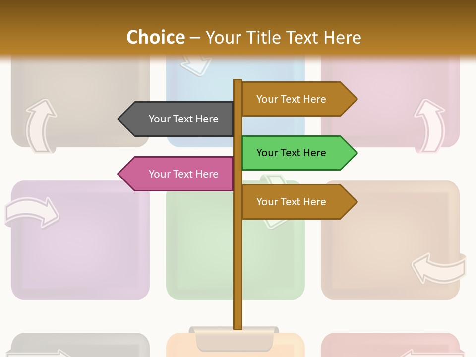 A Set Of Different Colored Folders With Arrows On Them PowerPoint Template