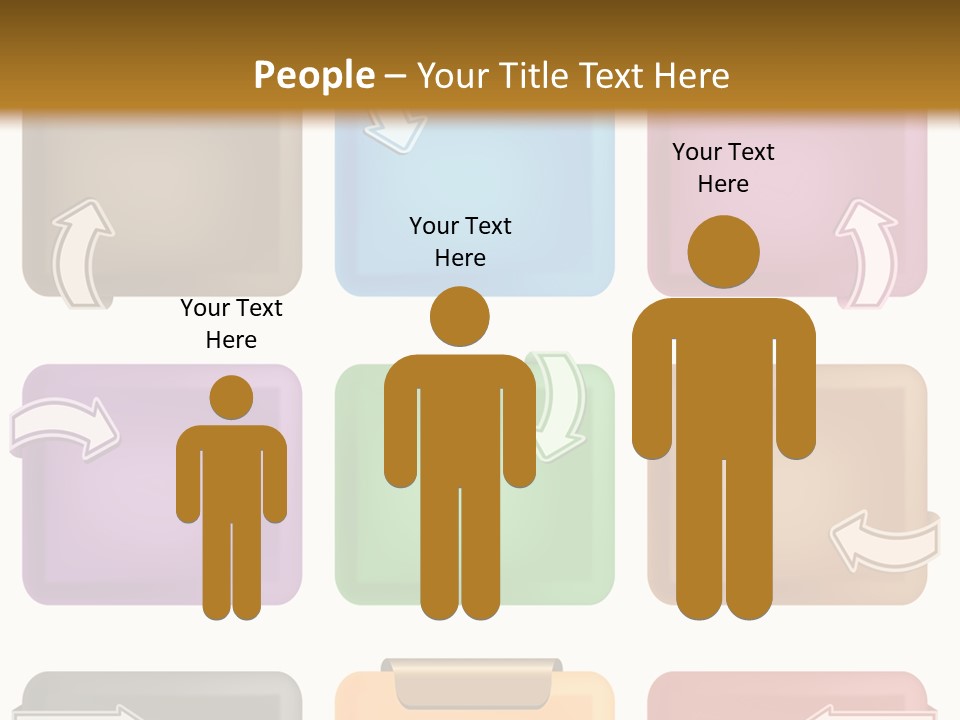 A Set Of Different Colored Folders With Arrows On Them PowerPoint Template