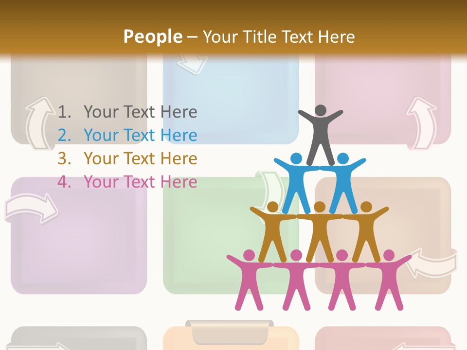 A Set Of Different Colored Folders With Arrows On Them PowerPoint Template