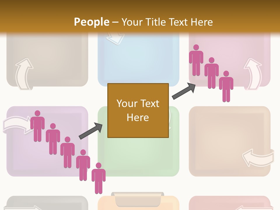 A Set Of Different Colored Folders With Arrows On Them PowerPoint Template