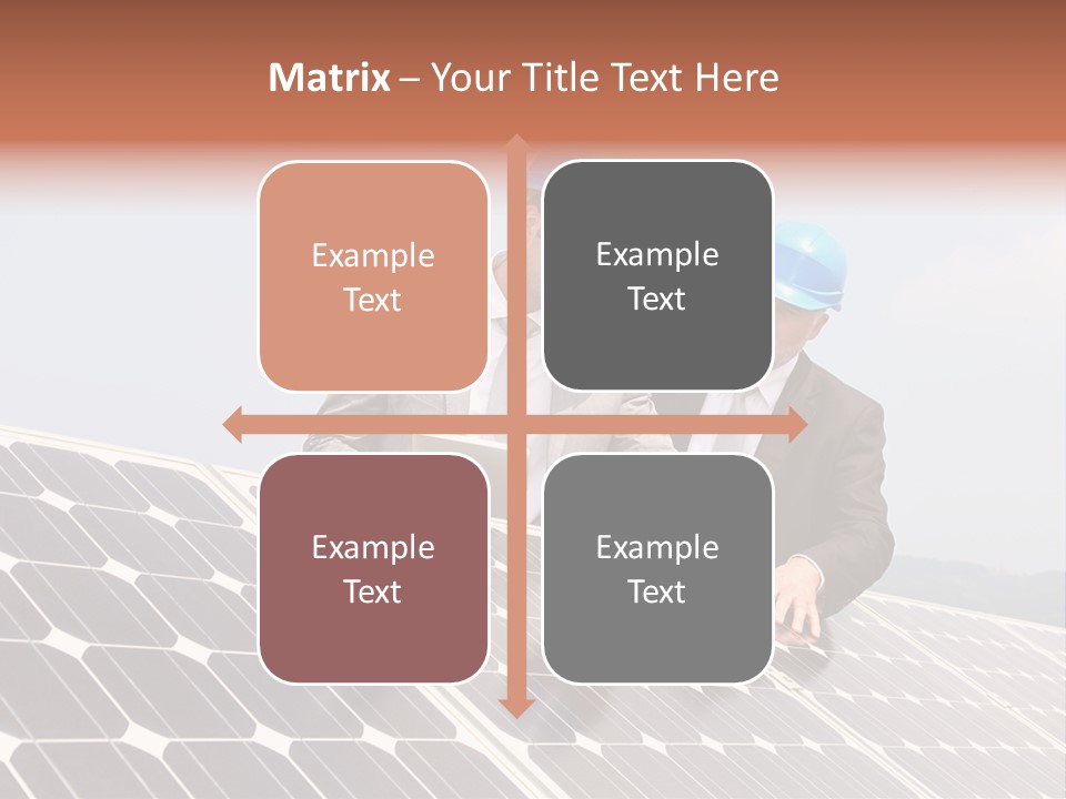 Two Men In Hard Hats Looking At A Solar Panel PowerPoint Template