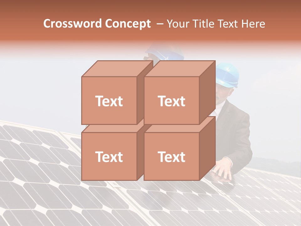 Two Men In Hard Hats Looking At A Solar Panel PowerPoint Template