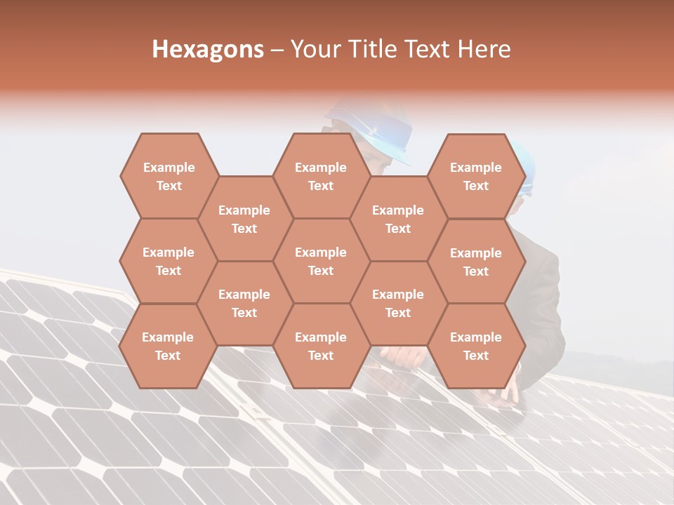 Two Men In Hard Hats Looking At A Solar Panel PowerPoint Template