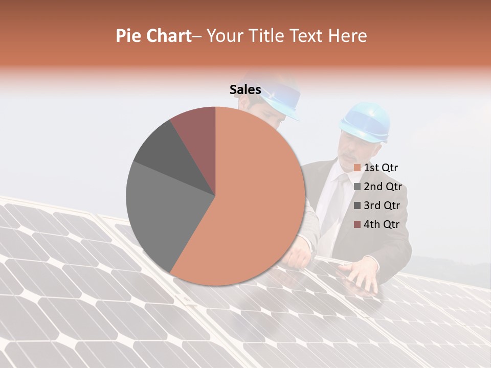 Two Men In Hard Hats Looking At A Solar Panel PowerPoint Template