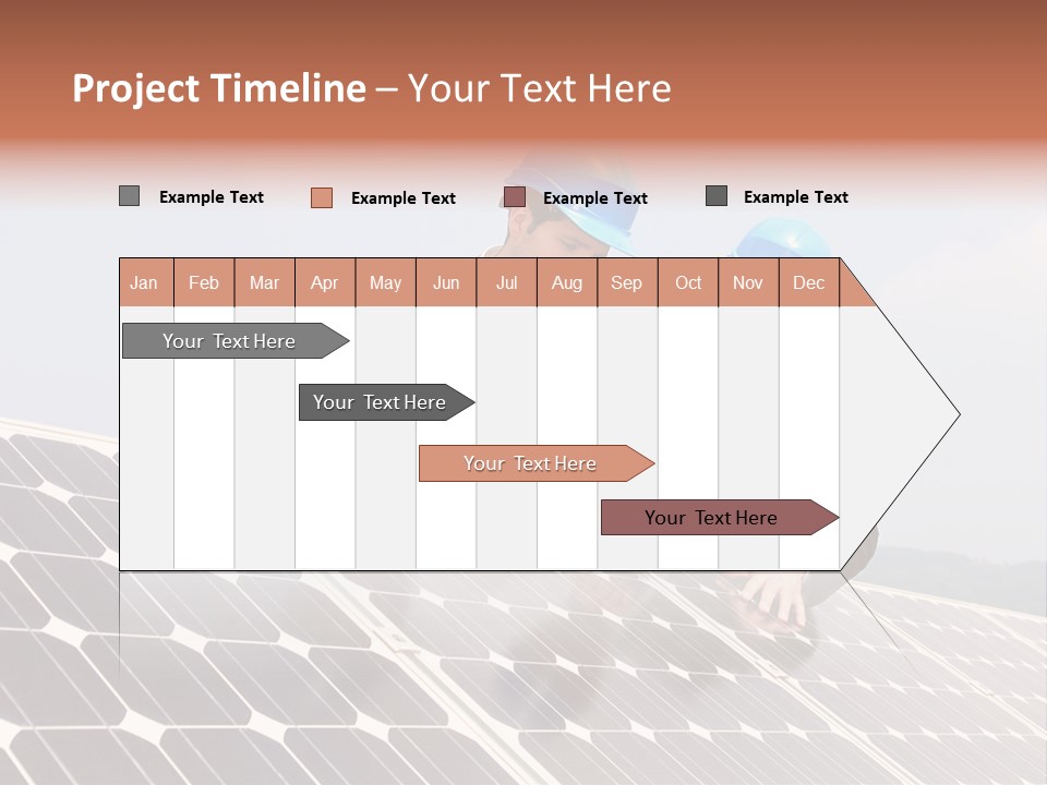 Two Men In Hard Hats Looking At A Solar Panel PowerPoint Template