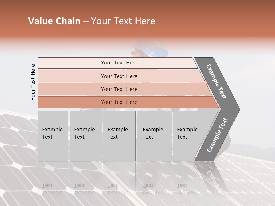 Two Men In Hard Hats Looking At A Solar Panel PowerPoint Template