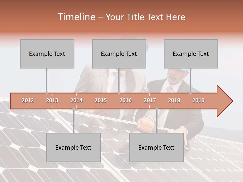 Two Men In Hard Hats Looking At A Solar Panel PowerPoint Template
