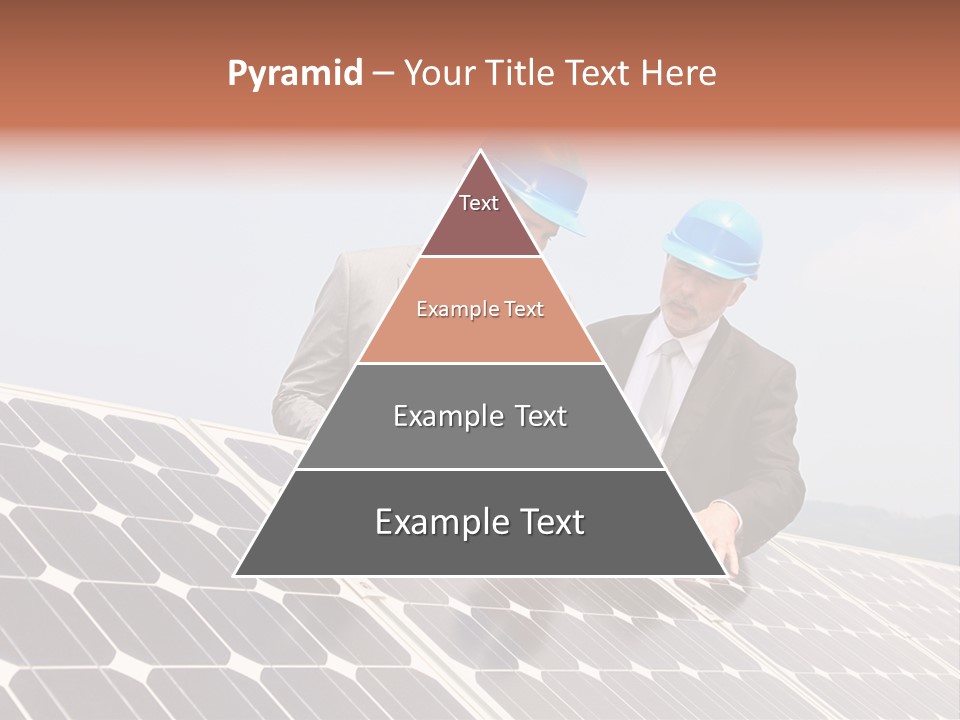 Two Men In Hard Hats Looking At A Solar Panel PowerPoint Template