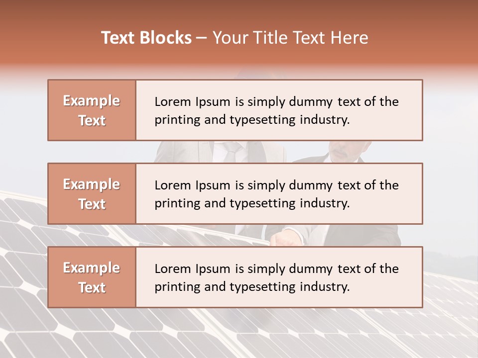 Two Men In Hard Hats Looking At A Solar Panel PowerPoint Template
