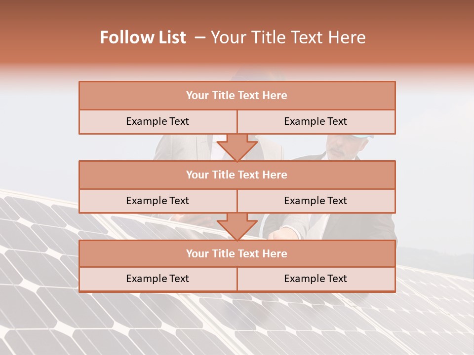 Two Men In Hard Hats Looking At A Solar Panel PowerPoint Template