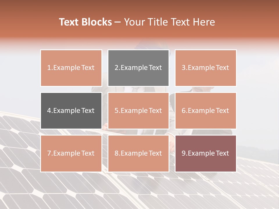 Two Men In Hard Hats Looking At A Solar Panel PowerPoint Template