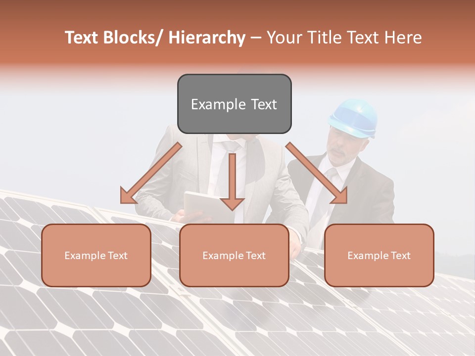 Two Men In Hard Hats Looking At A Solar Panel PowerPoint Template
