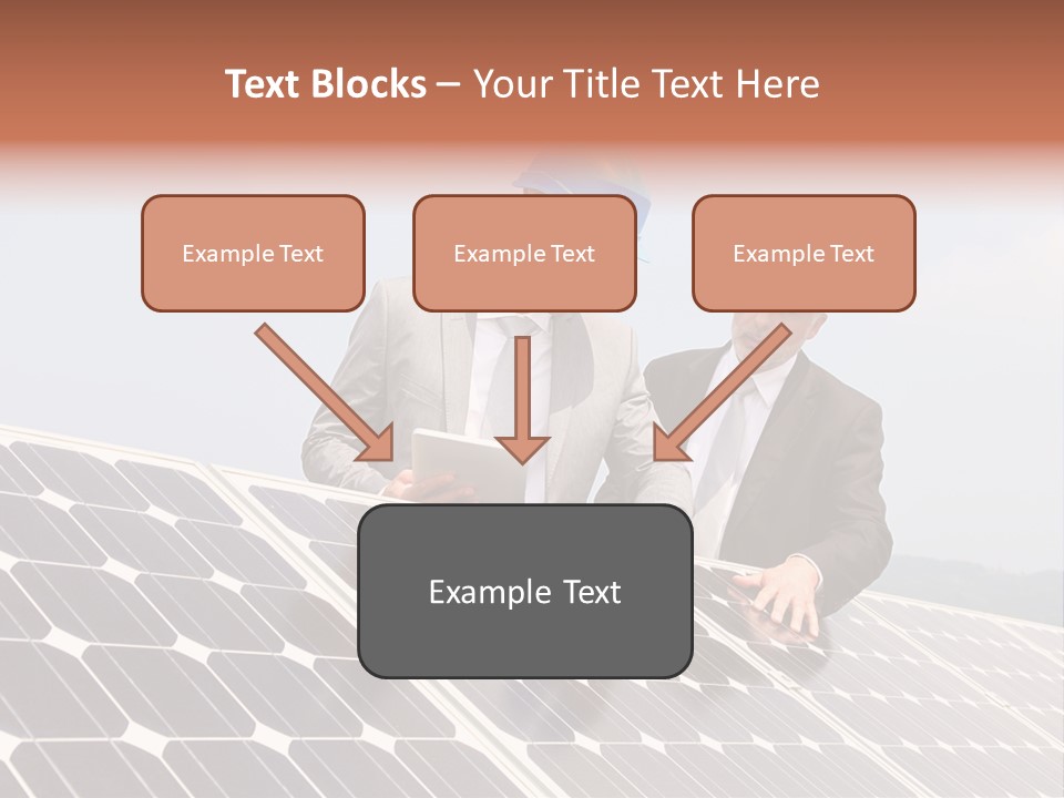 Two Men In Hard Hats Looking At A Solar Panel PowerPoint Template