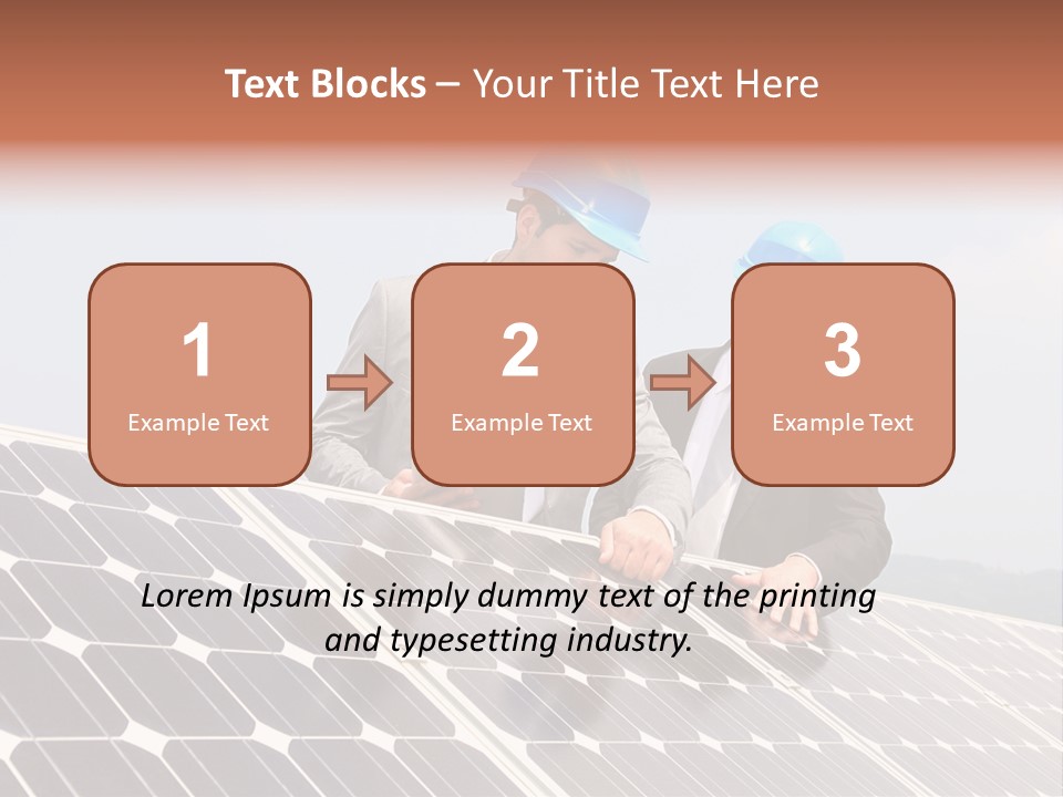 Two Men In Hard Hats Looking At A Solar Panel PowerPoint Template