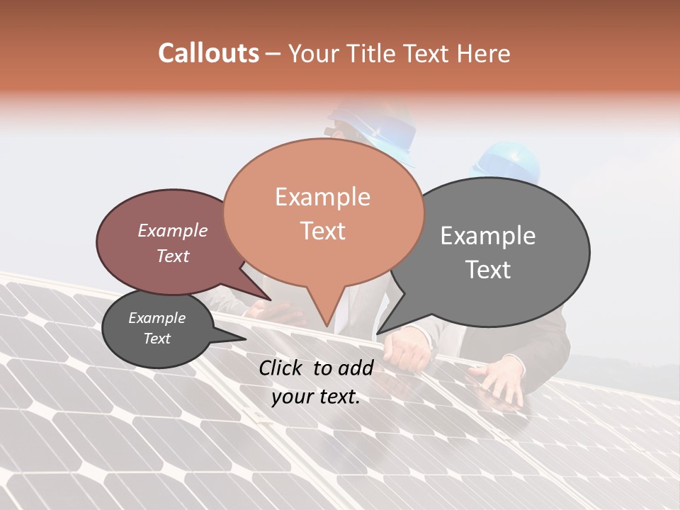 Two Men In Hard Hats Looking At A Solar Panel PowerPoint Template
