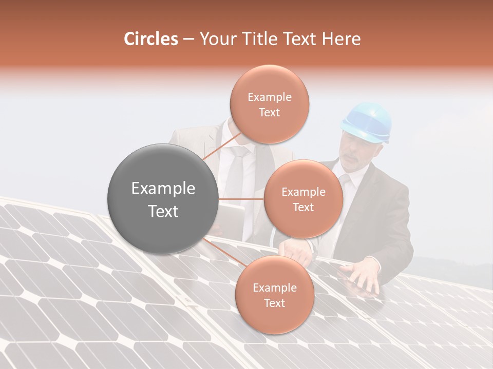 Two Men In Hard Hats Looking At A Solar Panel PowerPoint Template