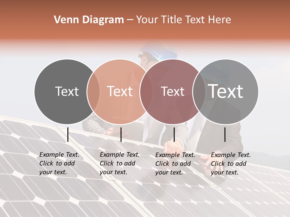 Two Men In Hard Hats Looking At A Solar Panel PowerPoint Template
