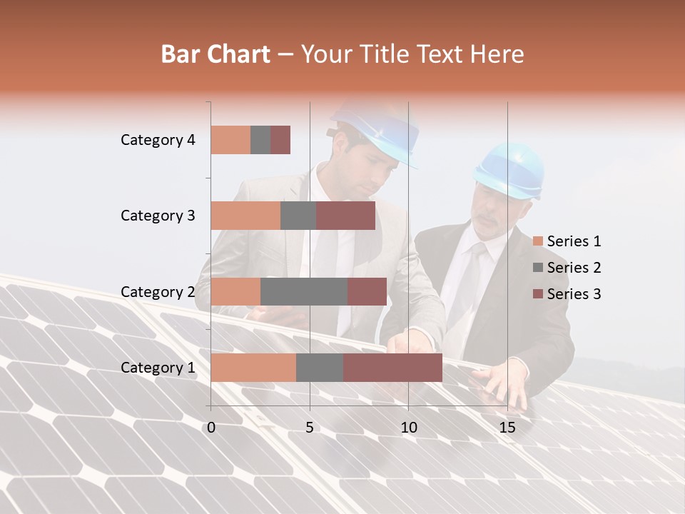 Two Men In Hard Hats Looking At A Solar Panel PowerPoint Template