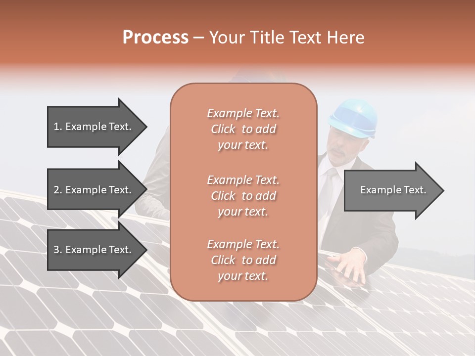 Two Men In Hard Hats Looking At A Solar Panel PowerPoint Template