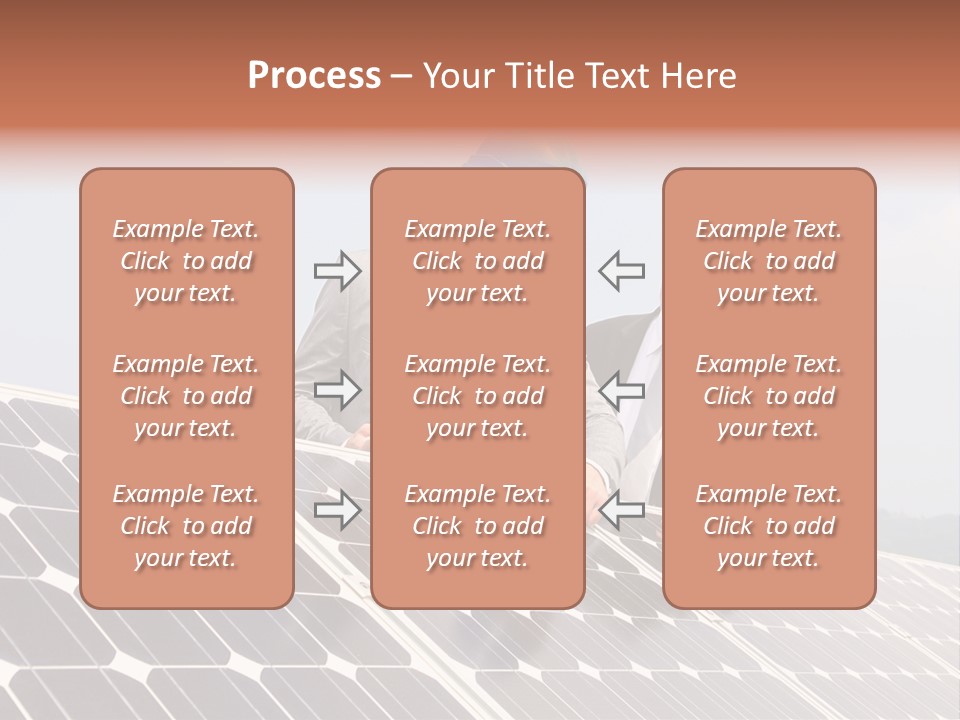 Two Men In Hard Hats Looking At A Solar Panel PowerPoint Template