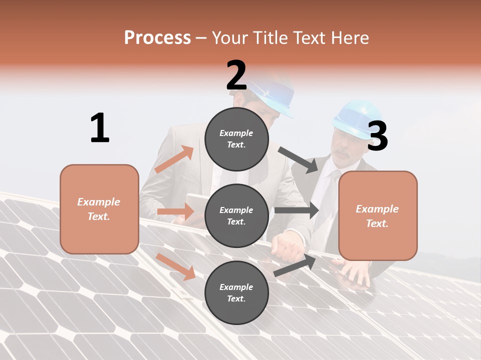 Two Men In Hard Hats Looking At A Solar Panel PowerPoint Template