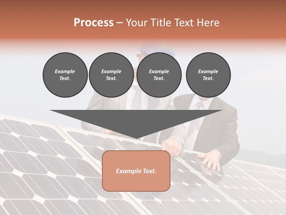 Two Men In Hard Hats Looking At A Solar Panel PowerPoint Template