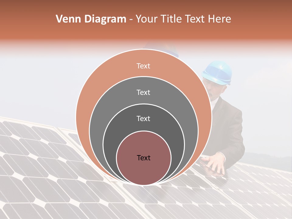 Two Men In Hard Hats Looking At A Solar Panel PowerPoint Template