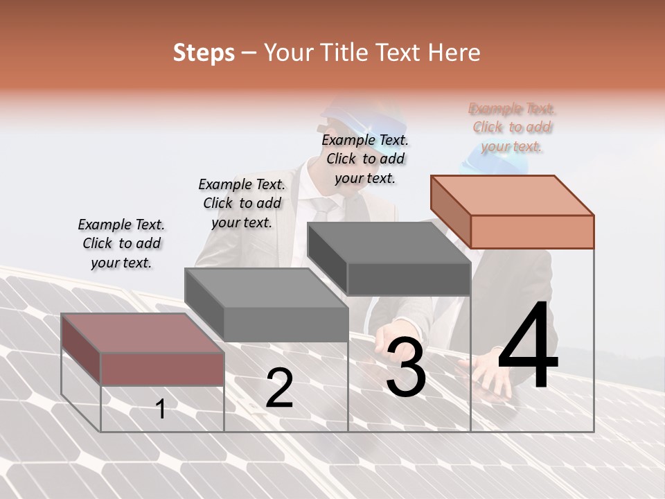 Two Men In Hard Hats Looking At A Solar Panel PowerPoint Template