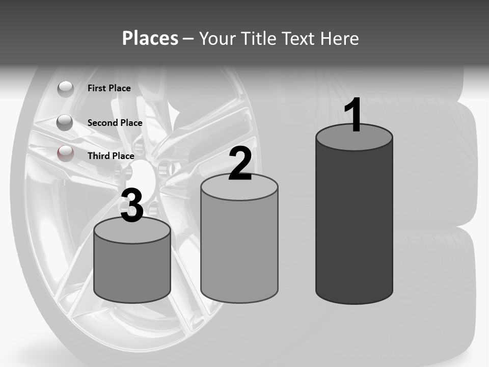 A Set Of Four Tires On A White Background PowerPoint Template