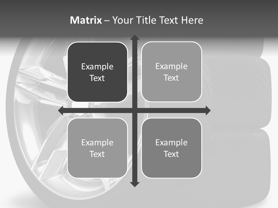 A Set Of Four Tires On A White Background PowerPoint Template