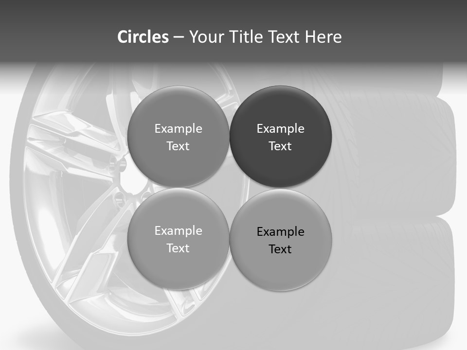 A Set Of Four Tires On A White Background PowerPoint Template