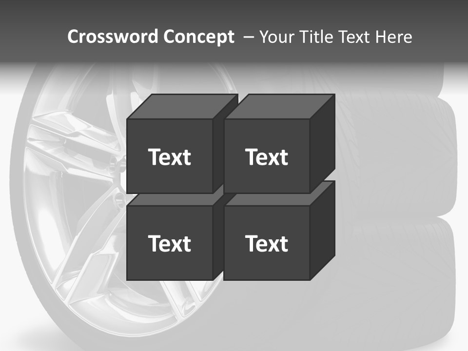 A Set Of Four Tires On A White Background PowerPoint Template