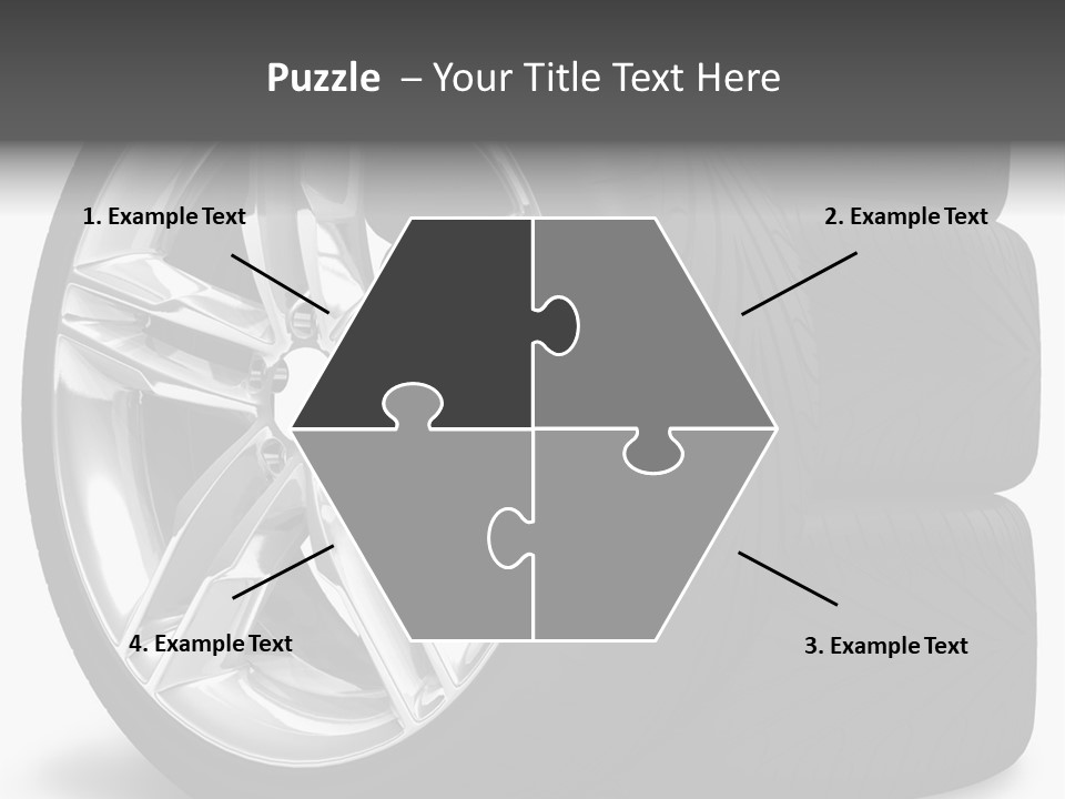 A Set Of Four Tires On A White Background PowerPoint Template