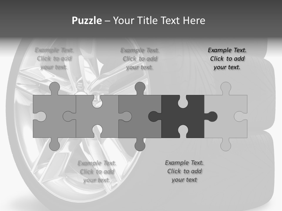 A Set Of Four Tires On A White Background PowerPoint Template