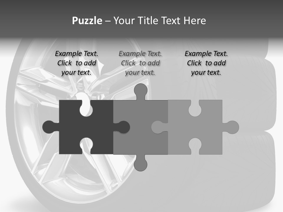 A Set Of Four Tires On A White Background PowerPoint Template