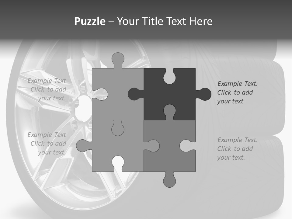 A Set Of Four Tires On A White Background PowerPoint Template