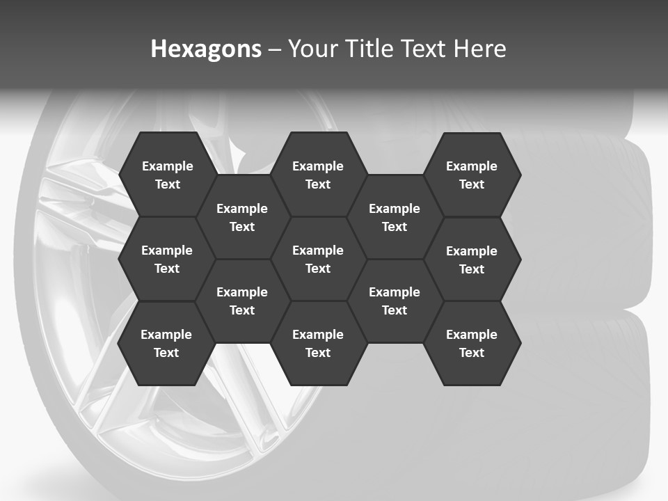 A Set Of Four Tires On A White Background PowerPoint Template