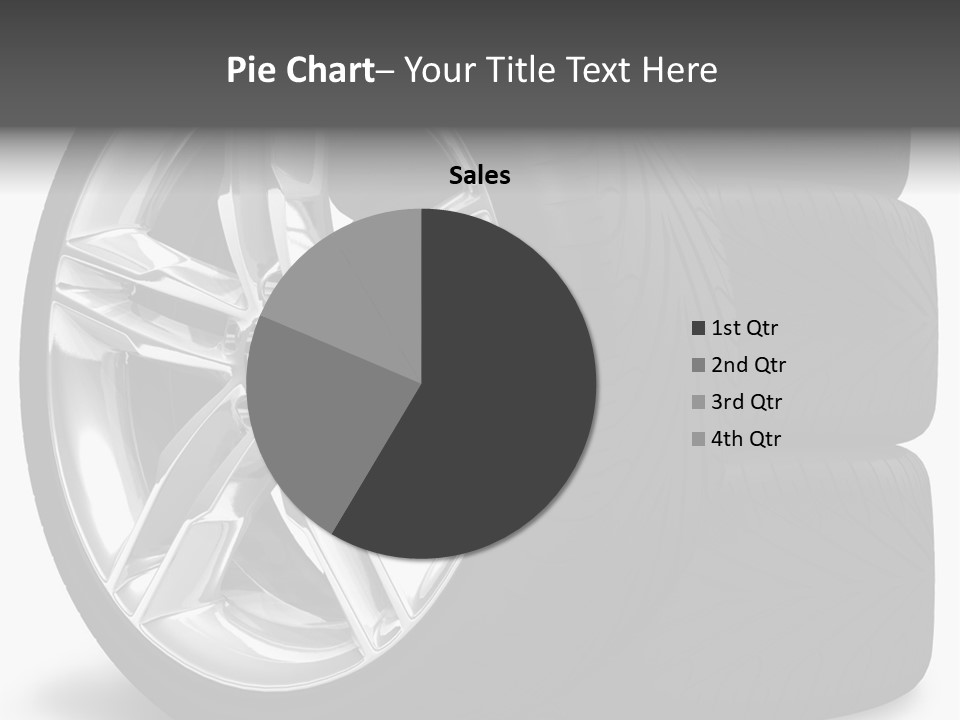 A Set Of Four Tires On A White Background PowerPoint Template