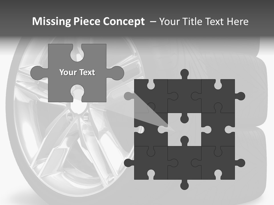 A Set Of Four Tires On A White Background PowerPoint Template