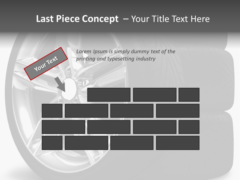 A Set Of Four Tires On A White Background PowerPoint Template