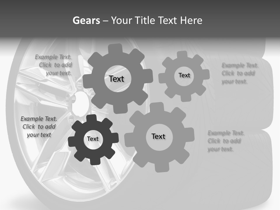 A Set Of Four Tires On A White Background PowerPoint Template