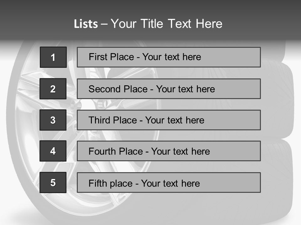 A Set Of Four Tires On A White Background PowerPoint Template