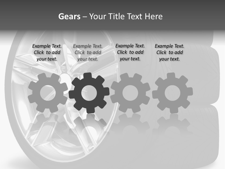 A Set Of Four Tires On A White Background PowerPoint Template