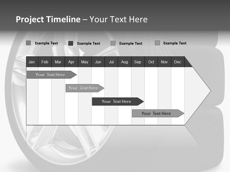 A Set Of Four Tires On A White Background PowerPoint Template