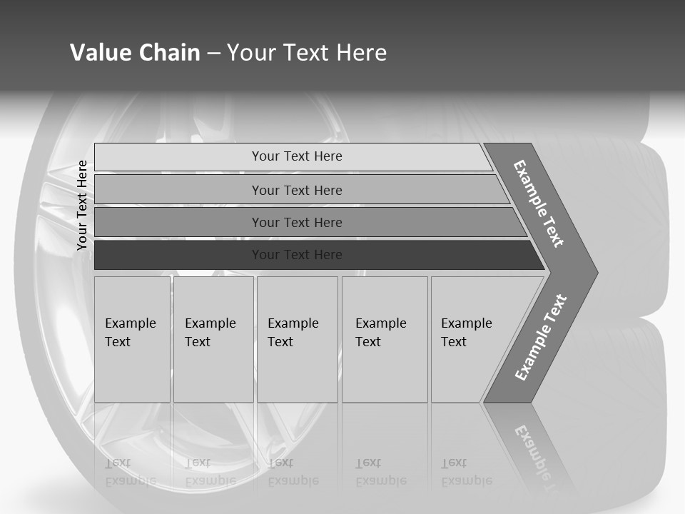 A Set Of Four Tires On A White Background PowerPoint Template