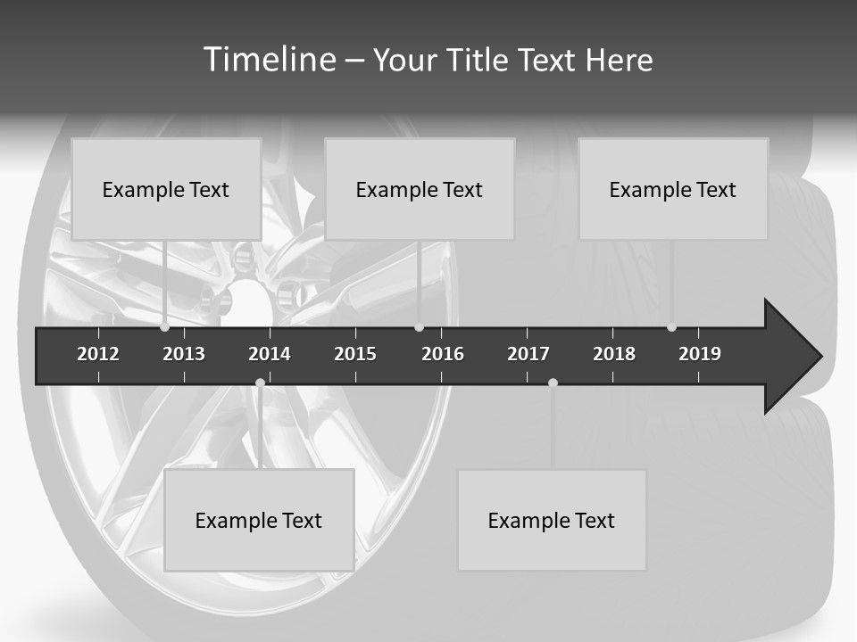 A Set Of Four Tires On A White Background PowerPoint Template