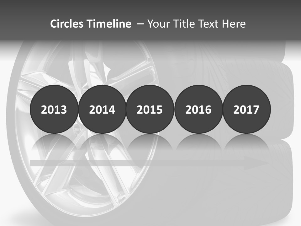 A Set Of Four Tires On A White Background PowerPoint Template