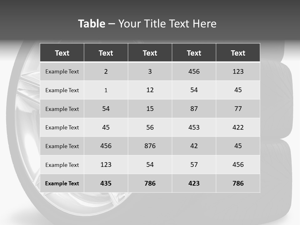 A Set Of Four Tires On A White Background PowerPoint Template