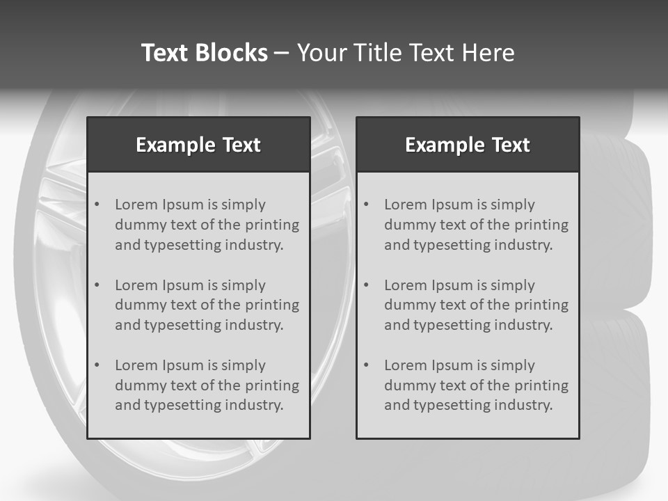 A Set Of Four Tires On A White Background PowerPoint Template